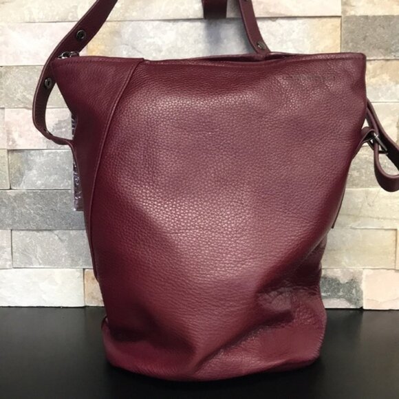 christopher kon Handbags - Christopher Kon Bucket Wine Leather Bag